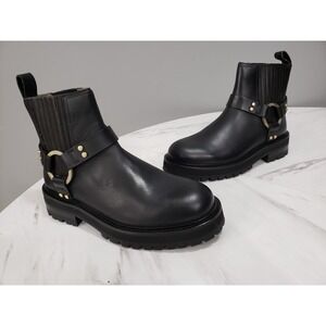 NEW SIZE 11 AllSaints All Saints Maddie Ankle Length Leather Biker Boots Womens